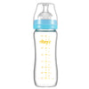 Matyz 8 Ounce Glass Baby Feeding Bottle With Nipple, Light And Slim, Easy To Hold, Food Grade Borosilicate Glass, Wide Neck Brea