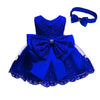 Baby Girls Christmas Pageant Lace Dresses Infant Easter Halloween Wedding Formal Event Dress (Sapphire,24M)