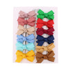 12 PCS Baby Bow Bangs Hair Clips Tiny Snap Clip for Infant Toddler Girl Mini Grosgrain Ribbon Hair Bow Barrettes Girls Hair Acce
