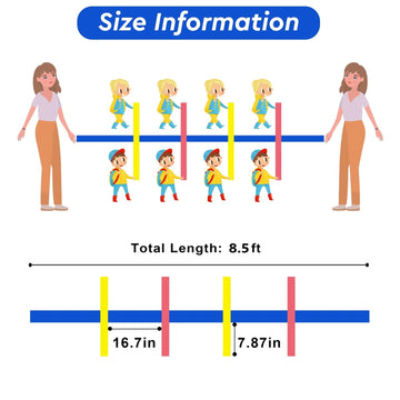 Children'S Safety Walking Rope With 8 Colorful Handles & 2 Guide Handles - Perfect For Daycare Preschool Kindergarten | Extendab