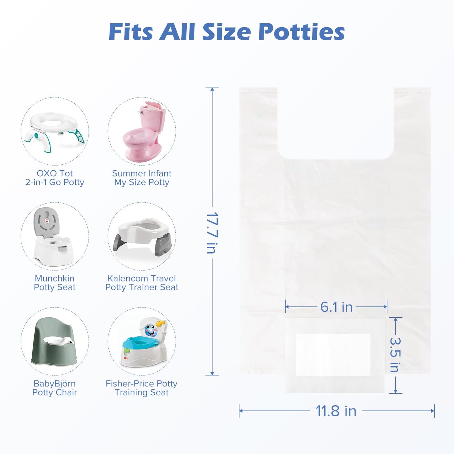 30 Packs Disposable Potty Bags For Toddler Portable Toilet, Travel Potty Liners Fit For Oxo Tot 2-In-1 Go Potty, Maliton Potty T