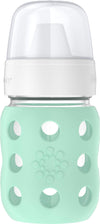 Lifefactory 8-Ounce Wide Neck Glass Baby Bottle With Protective Silicone Sleeve And Hard Sippy Spout, Mint (Lg2221Wmi4)