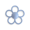 mushie Silicone Baby Daisy Rattle Teether Toy (Faded Denim)
