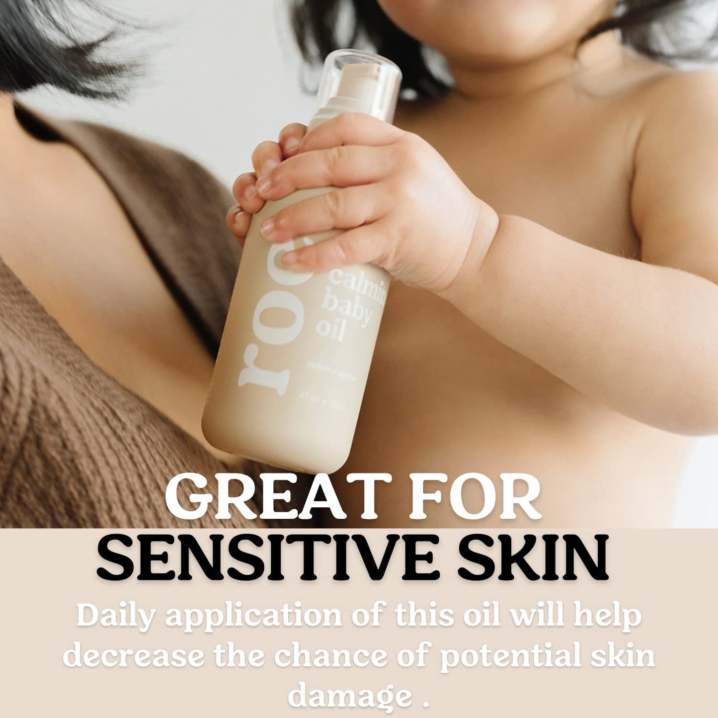 Roe Wellness Baby Oil Calming & Soothes Rough And Irritated Skin | All Natural Non-Greasy Hydrating Baby Oil | Moisturize Full B
