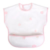 Ali+Oli Smock Bib for Baby (1-pc) Short Sleeve (Pink Flowers) BPA-Free Oeko-Tex Certified, Mess Proof Baby Bib for Eating, Water