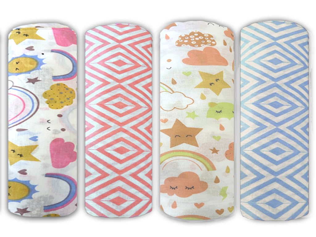Trance Home Linen Super Ultra Soft 100% Cotton New Born Baby Swaddle Wrap|New Born Babies Soft Pure Cotton Sheets|Ideal Baby Sho