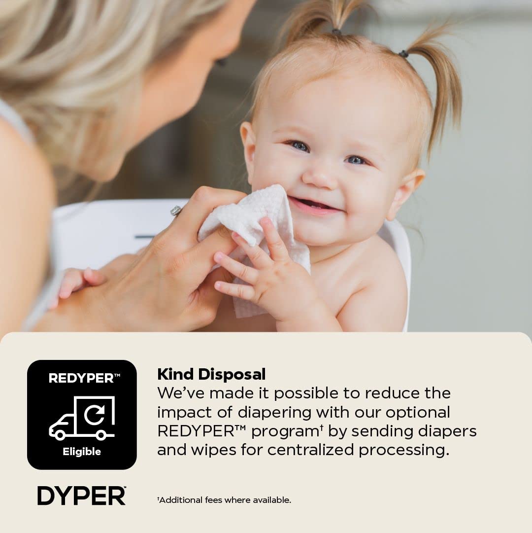 Dyper Baby Wet Wipes | 99.9% Water Unscented For Sensitive Newborn Skin | Hypoallergenic | Honest Ingredients | Made With Plant-