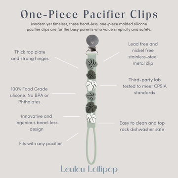Loulou Lollipop Beadless Silicone Pacifier Clip (Sweetheart, Multi)