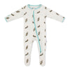 Soft Bamboo Viscose Footies, 2-Way Zipper, Unisex, 3-6 Months, Otter, 95% Viscose Made From Bamboo, 5% Spandex - Imported