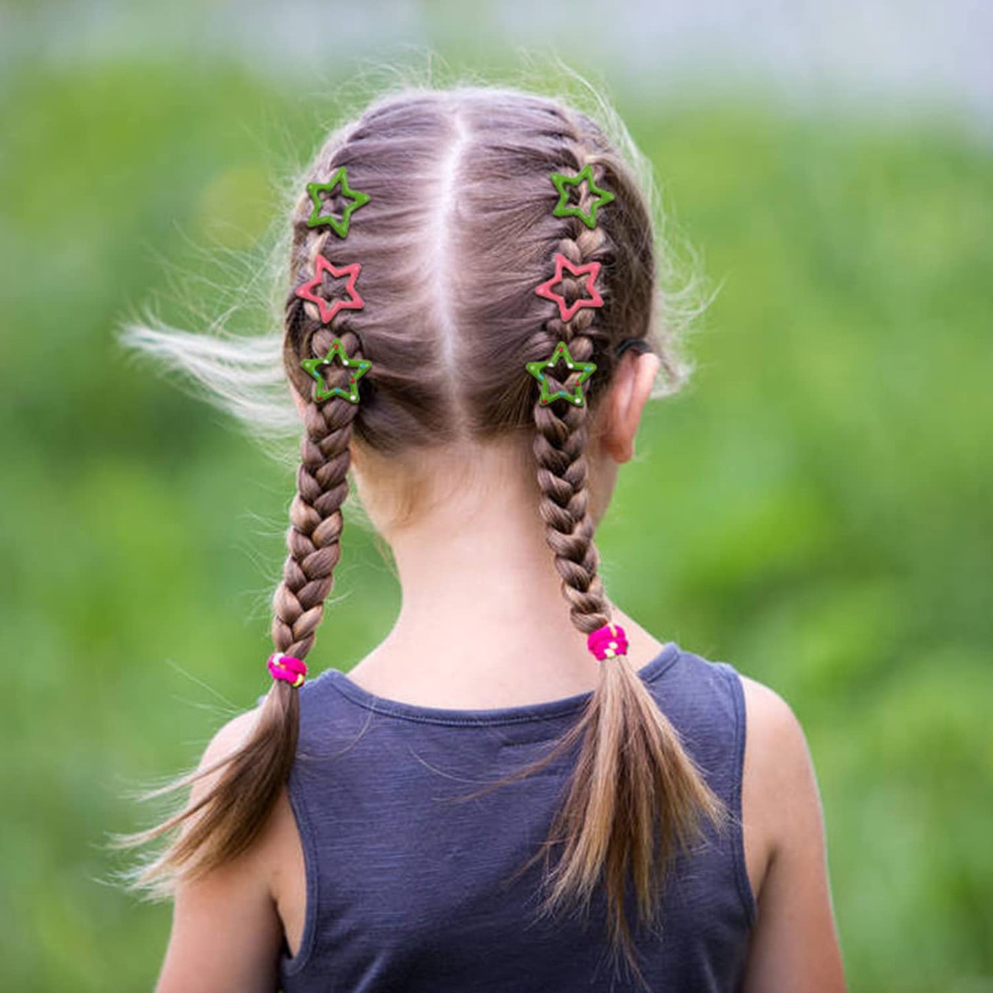 Insowni 60 Pack/30 Pairs No Slip Glitter Star Metal Snap Hair Clips Barrettes Hairpins Hair Accessories For Baby Girls Toddlers