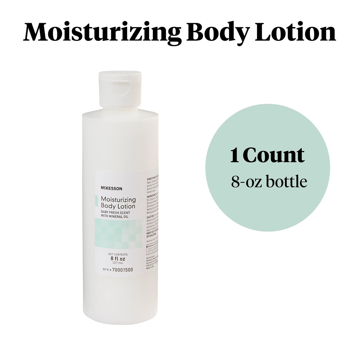 Mckesson Moisturizing Body, Hand And Body Moisturizer, Baby Fresh Scent With Mineral Oil, 8 Oz, 1 Count