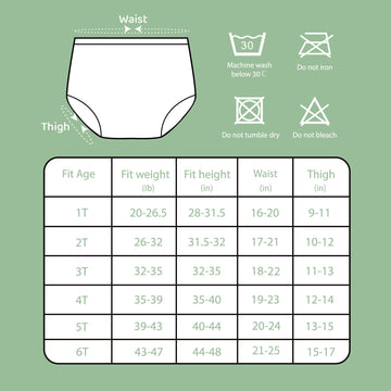 Smulpooti Reusable Diaper Covers - Premium Plastic Underwear Cover Rubber Pants For Toddlers 4 Packs White 4T