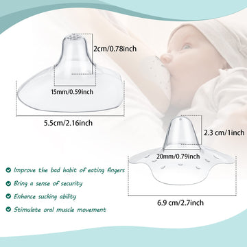 Nuanchu 8 Pcs Nipple Shields For Nursing Newborn Breastfeeding 20 Mm 15 Mm Nipple Shield Bulk Silicone Protector With Clear Carr