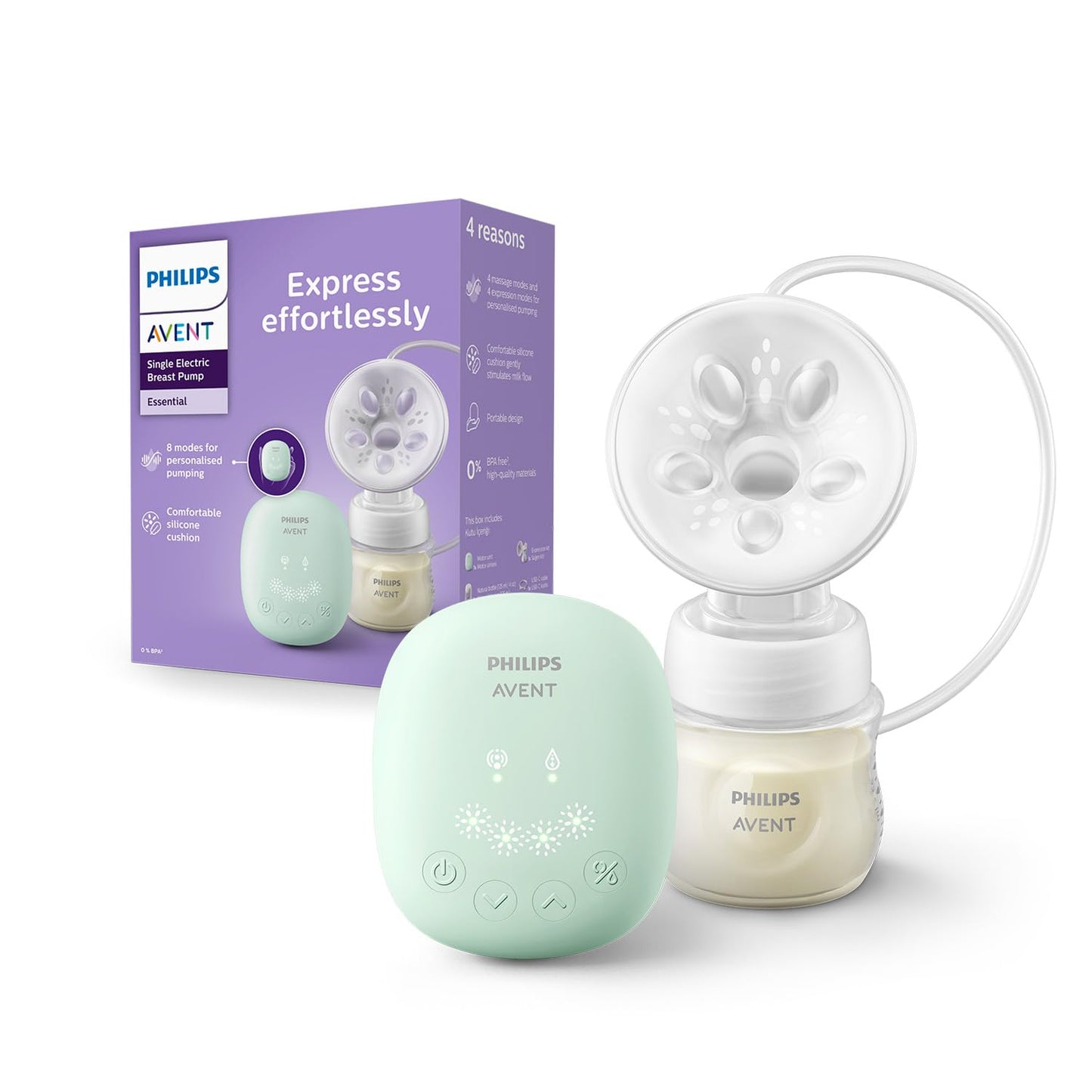 Philips Avent Portable Electric Breast Pump | No.1 Brand Recommended By Moms Worldwide | Soft Adaptive Silicon Cushion | One Siz