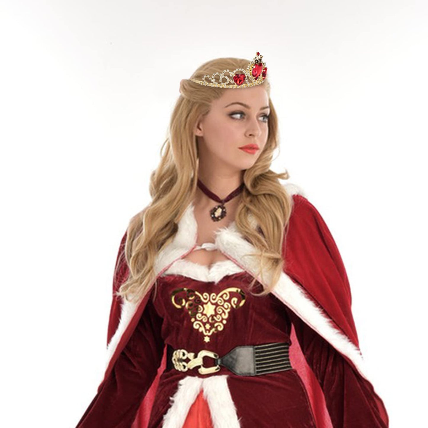 Queen Of Heart Crown Evie Descendants 3 Crown Halloween Costume Headdress Queen Of Hearts Gold Tiara For Kids Girls Women