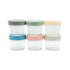 Weesprout Glass Baby Food Storage Jars W/Lids (4 Oz, 6 Pack Set) Snack, Puree, Reusable Small Containers, Breast Milk, Fridge Or