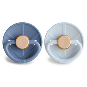 Frigg Little Viking Natural Rubber Baby Pacifier 2-Pack | Made In Denmark | Bpa-Free (Ocean View/Powder Blue, 0-6 Months)