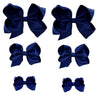 Navy Bows For Girls,6Pcs Hand-Made Grosgrain Ribbon Hair Bows Alligator Clips Hair Accessories For Little Teen Toddler Girls Kid
