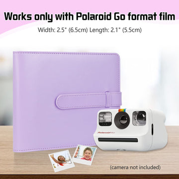 256 Photos Album For Polaroid Go Everything Box Camera And Instant Film,Polaroid Go Photo Album Book (Purple)