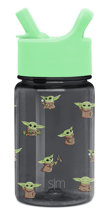 Simple Modern Star Wars Baby Yoda Grogu Kids Water Bottle Plastic Bpa-Free Tritan Cup With Leak Proof Straw Lid | Durable For To