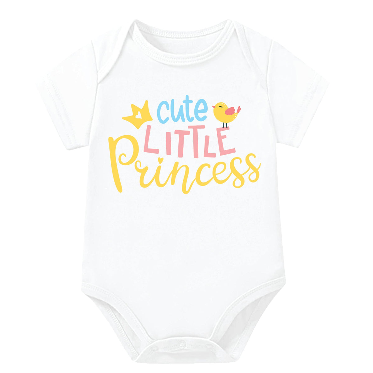 Lillypupp Unisex Pure Cotton New Born Baby Romper Bodysuit With Funny Little Princess Quote For Baby Girls Dress.