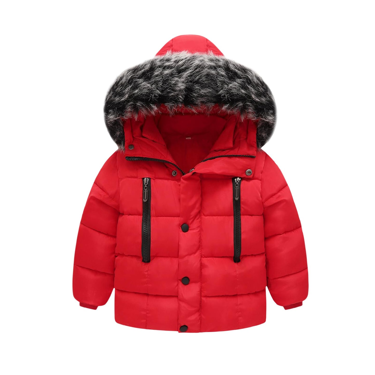 Yagata Toddler Coat Thicken Fur Collar Hoodie Down Toddler Jacket Warm Toddler Winter Puffer Jacket