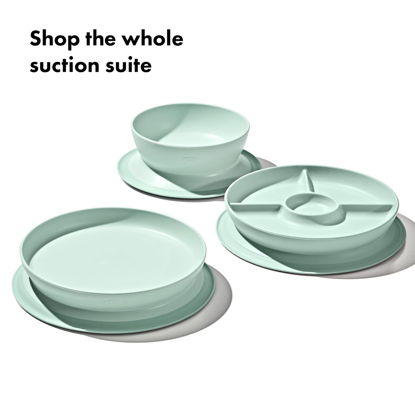 Oxo Tot Stick And Stay Suction Divided Plate - Opal