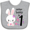 Inktastic Somebunny Is One- First Birthday Bunny Baby Bib Heather Grey 34331