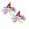 Birthday Hair Clips For Baby Girls - 2Pc Curly Ribbon With Deep Red Number Bow Hair Clips For 4Th Birthday Baby Bow Party Decora