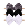 Yanjie Baby Leopard Velvet Bow Headbands - 3 Pack Cotton Nylon Headband Baby Photography Hair Bow (4.5 Black-Velvet)