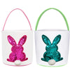 Poptrend Easter Basket Bags,Easter Eggs/Gift Baskets For Kids,Bunny Tote Bag Bucket For Easter Eggs,Toys, Candy,Gifts (2 Pack Gr