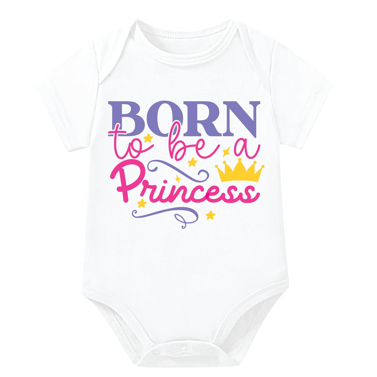 Lillypupp Unisex Pure Cotton New Born Baby Romper Bodysuit With Cute Born To Be Princess Quote On Dress For Baby Girls.
