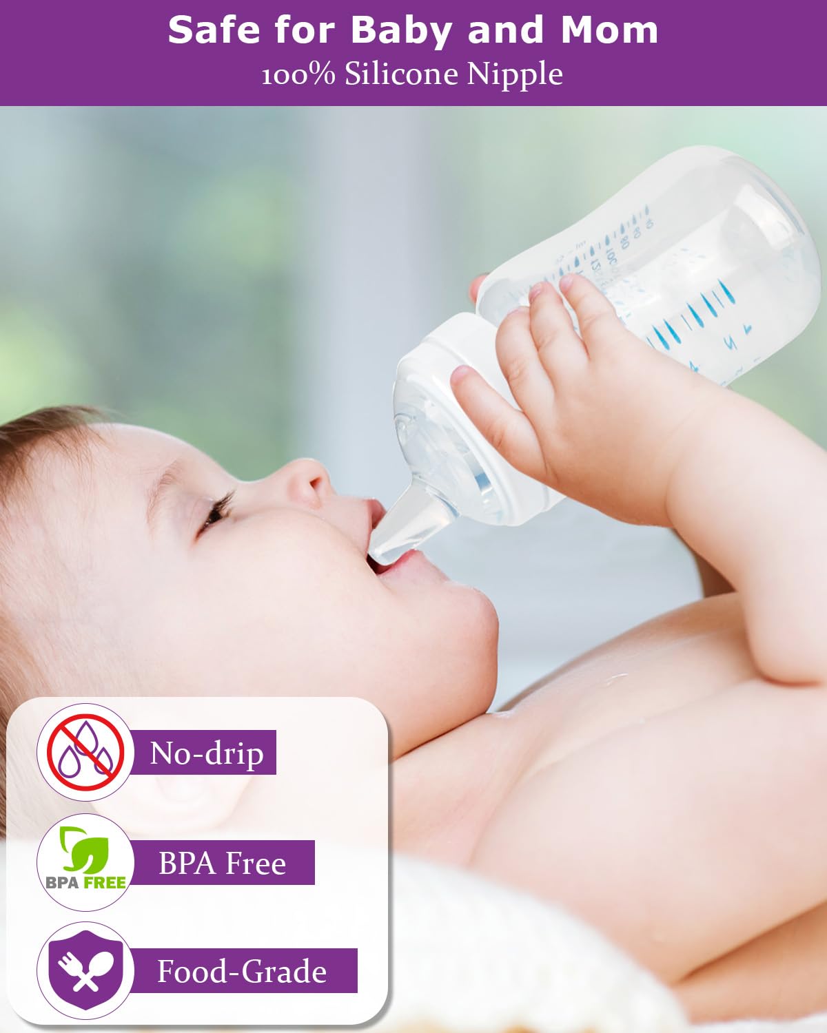 Sippy Cup Nipples For Philips Avent Anti-Colic Baby Bottles,Food Grade Silicone Sippy Spout,Variable Flow Soft Nipple,6M+,4-Coun