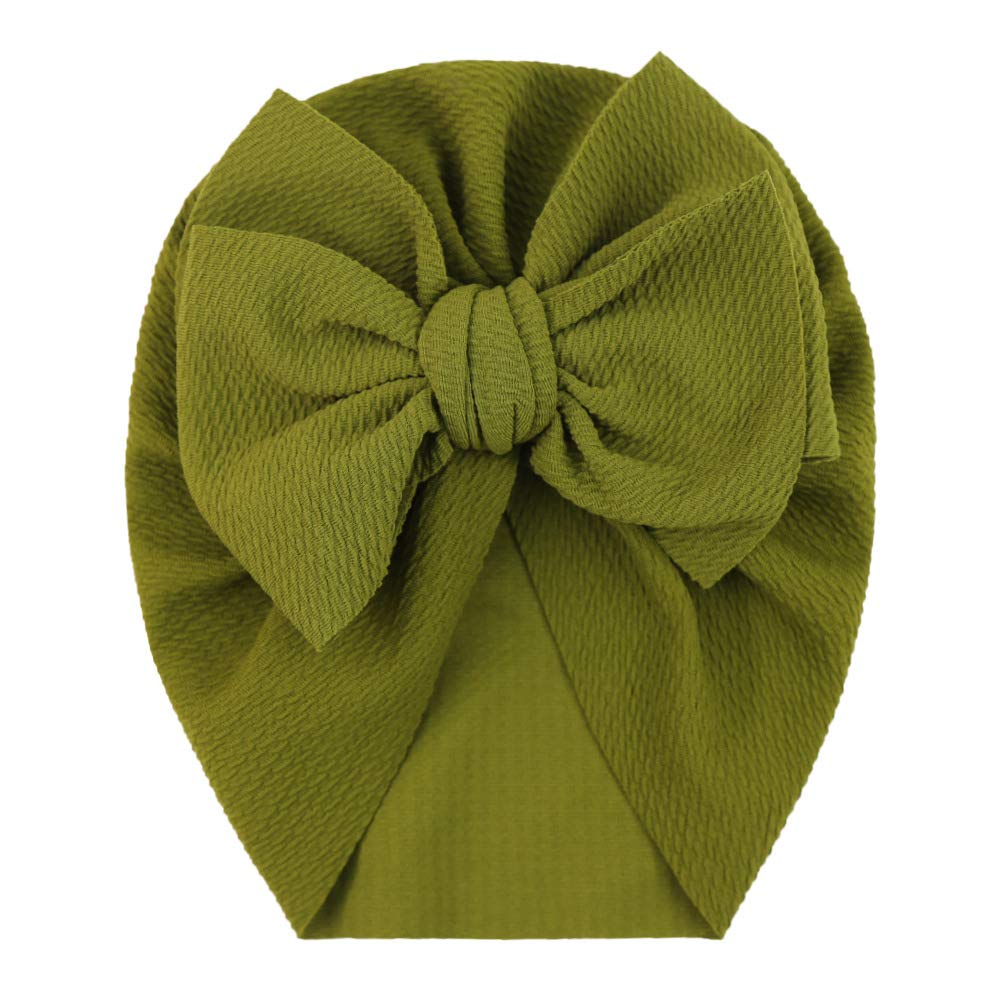 Insowni 8 Pack Solid Large Turban Hat Cap Beanie Bonnet With Big Hair Bow Hospital Baby Hats Knot Headwraps Turbans For Newborn
