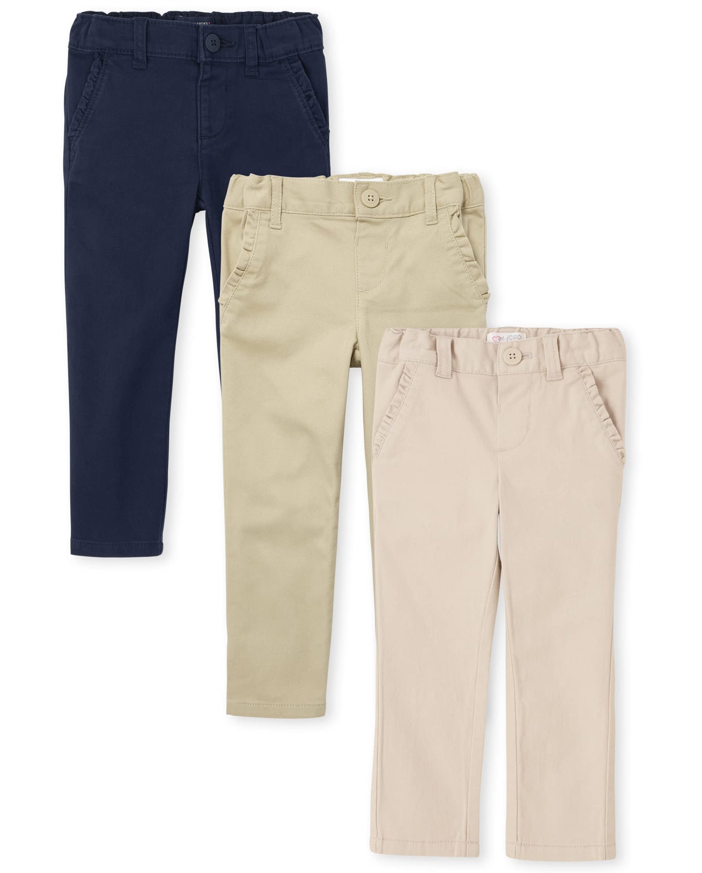 The Children'S Place Baby Girls And Toddler Girls Skinny Chino Pants, Bisquit/Sandy/Tidal, 2T