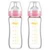 Matyz Glass Breastmilk Baby Feeding Bottle With Nipple, 2 Pack, 8 Oz Slim And Light Bottle Easy To Hold, Food Grade Borosilicate