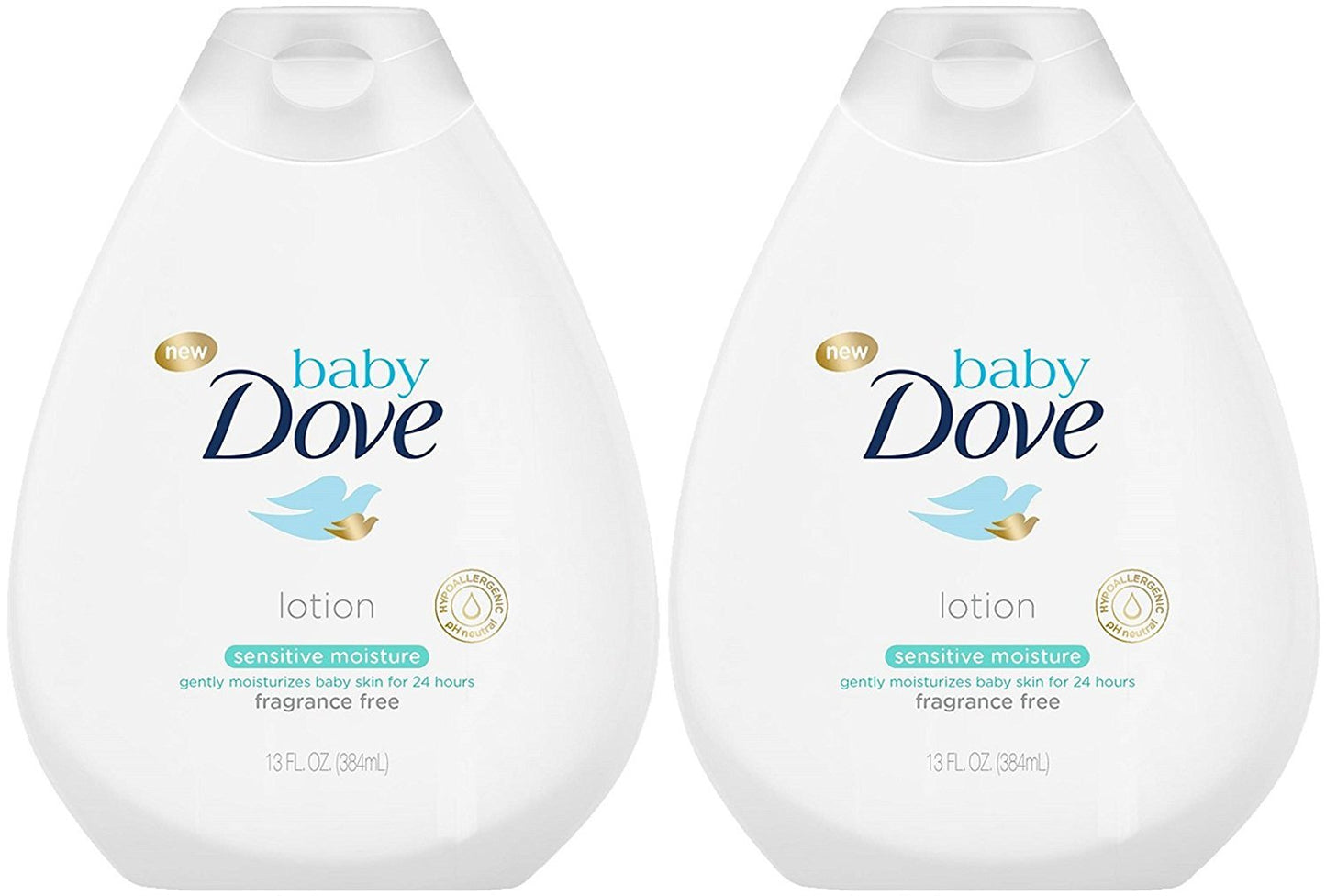 Dove Baby Lotion Sensitive Moisture 13 Ounce Fragrance-Free (384Ml) (2 Pack)