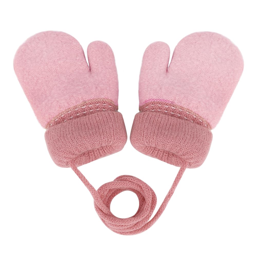Toddler Baby Knitted Winter Gloves Cable Mittens Cute Cartoon Bear Kids Boys Girls Thermal Thick Fleece Lined Gloves Wool Warm K