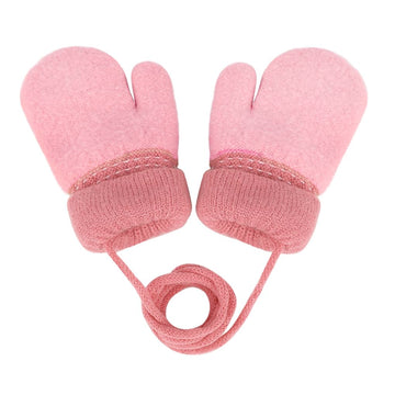 Toddler Baby Knitted Winter Gloves Cable Mittens Cute Cartoon Bear Kids Boys Girls Thermal Thick Fleece Lined Gloves Wool Warm K