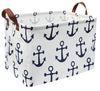 HIYAGON Kids Storage Basket Nautical Gift Basket Empty Boys Toy Storage Bin Organizer Box Rectangular Room Decor for Home,Books