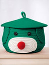 BROOM Home Cute Baby Bear Handmade Jute Cotton Woven Storage Basket With Cap, Nursery Organizers And Storage,Kids Basket, Toy Bi