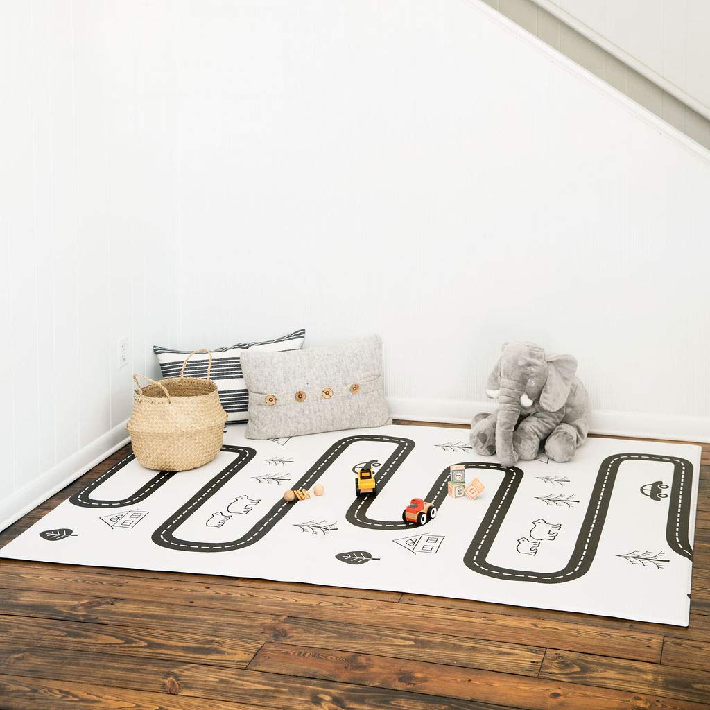 Baby Care Play Mat (Medium, Nordic Trails - Morning Fog Arrows) 73 X 49 Original One-Piece Reversible Rollable Waterproof Play M