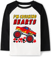 Tkria Kid Boy Valentine Day Tee Shirt Monster Truck Bigfoot Raglan Shirts Love Heart Crusher Clothes Shirts Tops Boy Outfit 7T