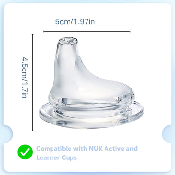 8Pack Replacement Silicone Spout Compatible With Nuk Activity And Learner Cups, Nipple Replacement Spouts Leak-Proof, Bpa-Free,