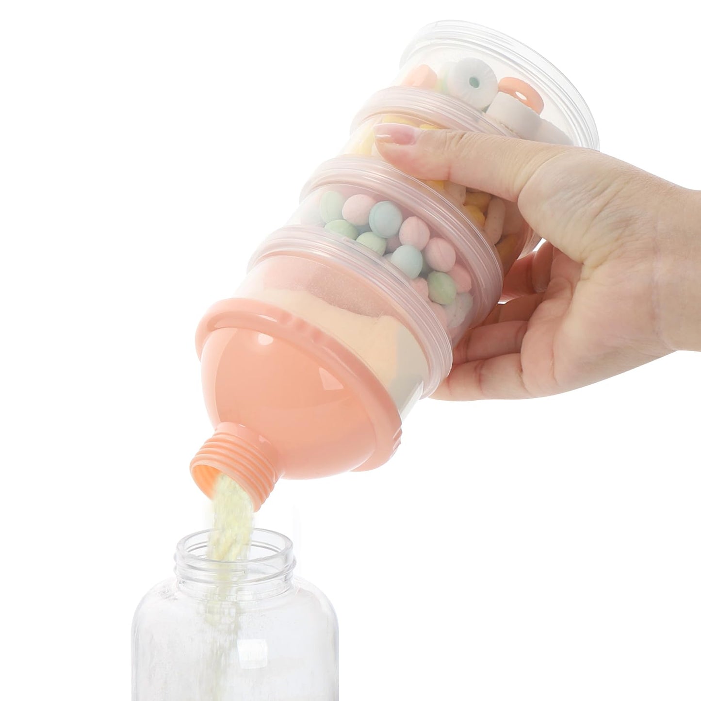 Accmor Formula Dispenser On The Go, 4 Compartments Stackable Formula Container For Travel, Baby Milk Powder Kids Snack Container