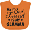 Inktastic My Best Friend Is My Glamma With Hearts Baby Bib Orange 2E8B5