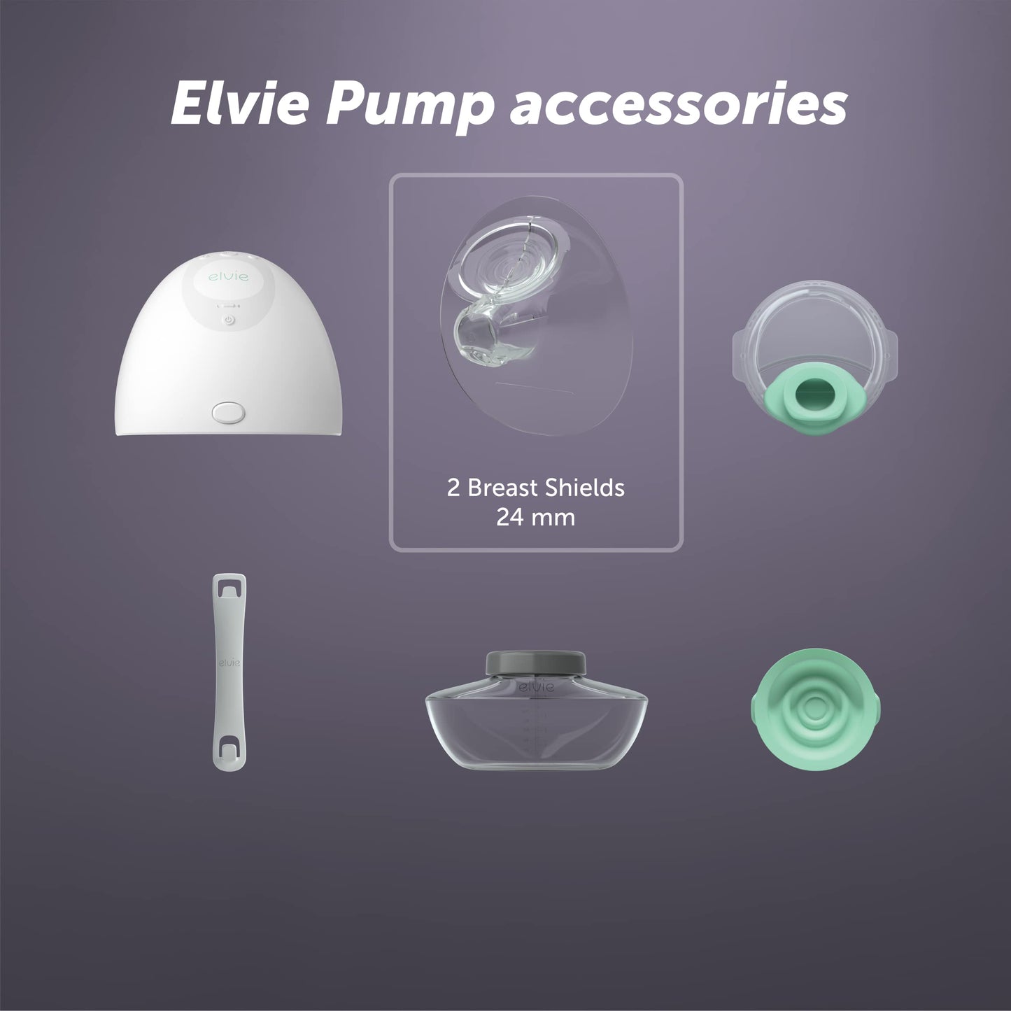 Elvie Pump Breast Shield - 24Mm | 2 Pack Nipple Shield Flange For Pumping Breast Milk | Breast Feeding Essentials For Electric B