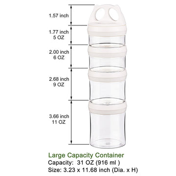 Benelabel Stackable Food Storage Containers With Twist Lock System - Bpa-Free Tritan Containers For Travel, Formula, Protein Pow