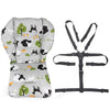 Twoworld Baby High Chair Seat Cushion Liner Mat Pad Cover Resistant And High Chair Straps (5 Point Harness) 1 Suit (Grey Sheep)