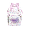 Custom Colorful Butterfly Diaper Bag for Women, Personalized Name Multifunction Nylon Nursing Mommy Daypack with Large Capacity